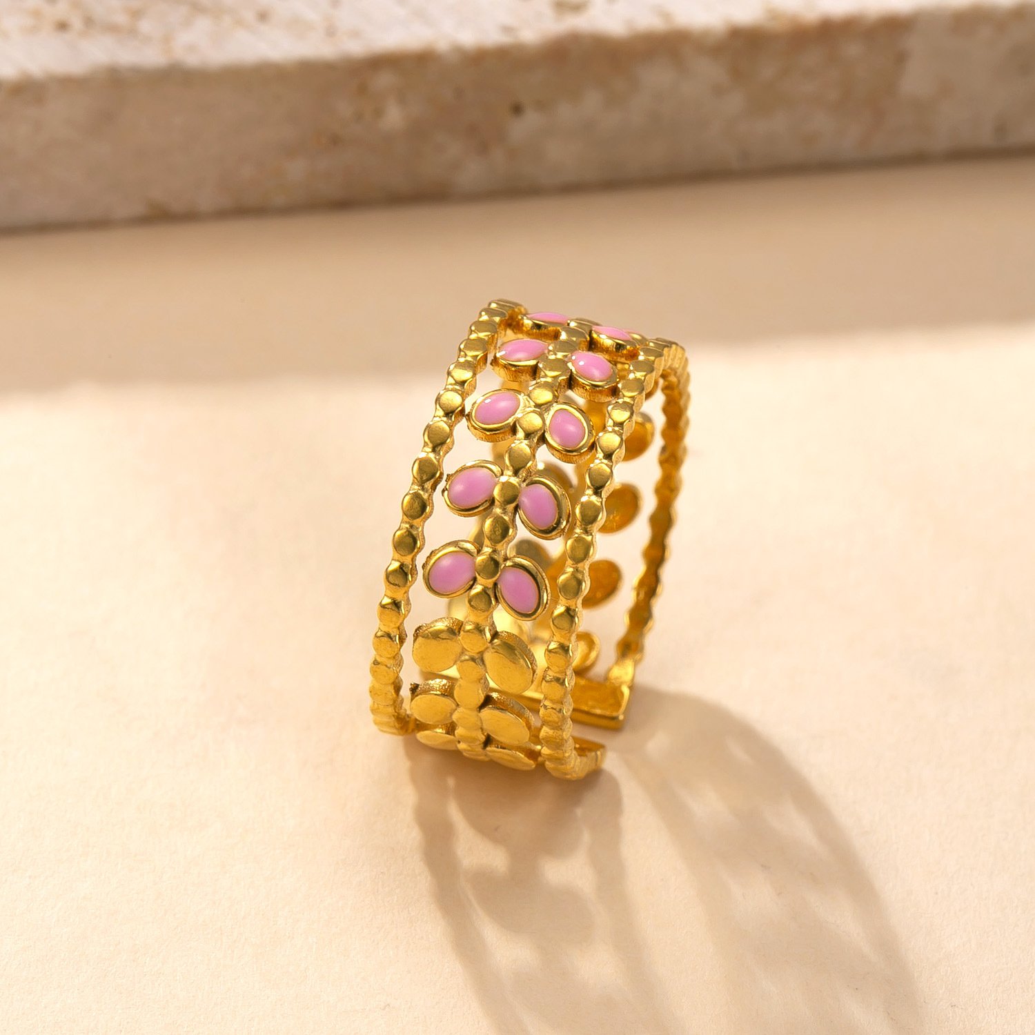 Colorful Enamel Vine Ring - Image 6