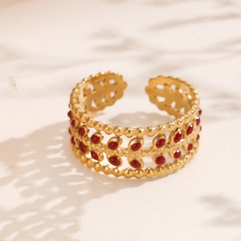 Colorful Enamel Vine Ring - Image 4