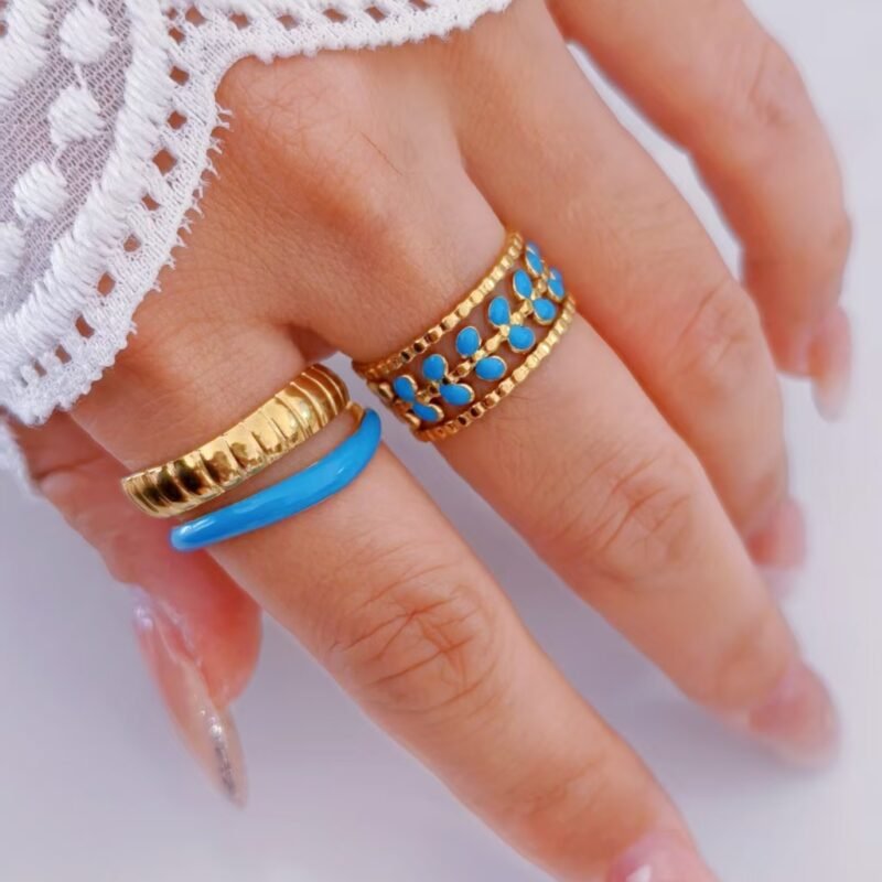 Colorful Enamel Vine Ring