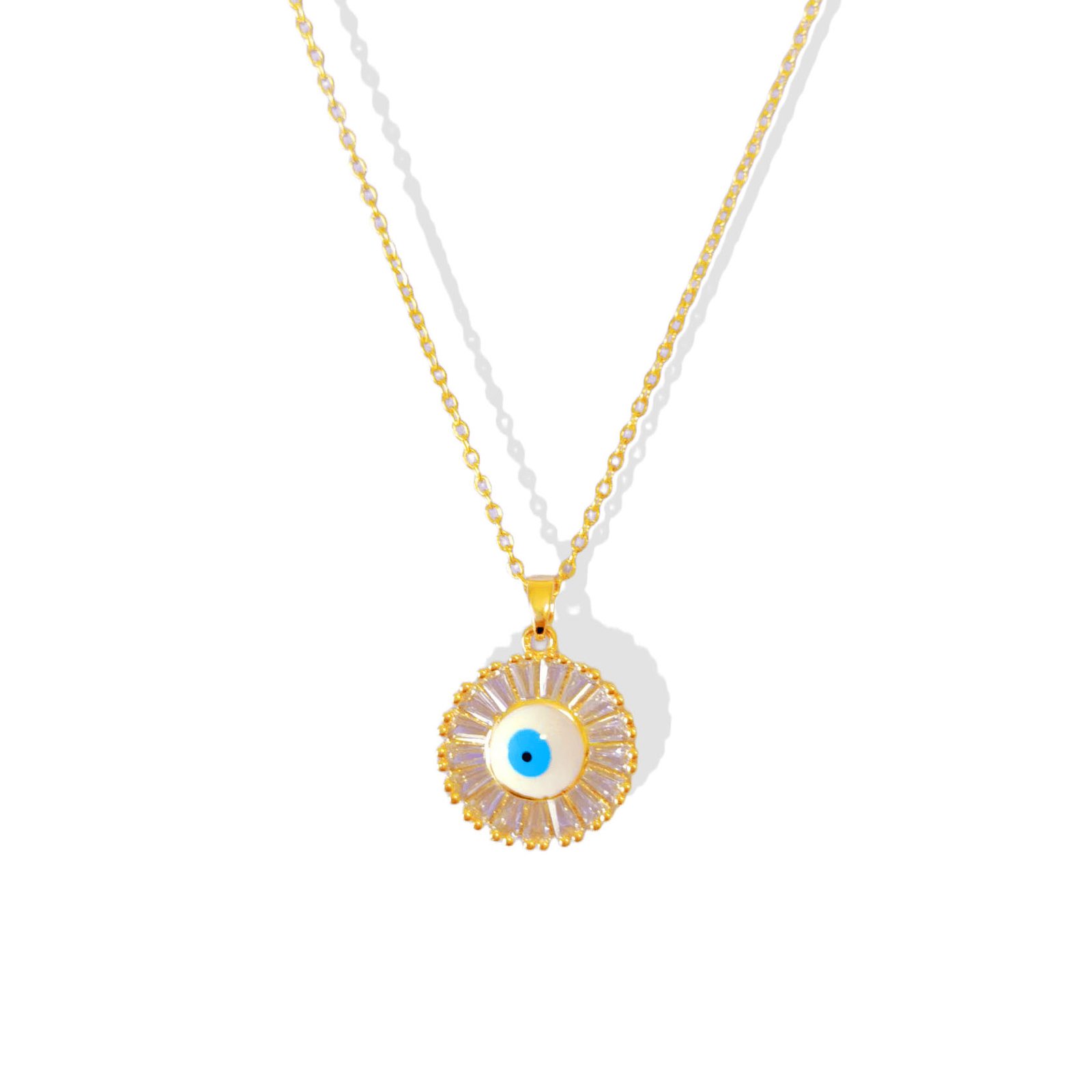 Crystal Blossom Evil Eye Necklace