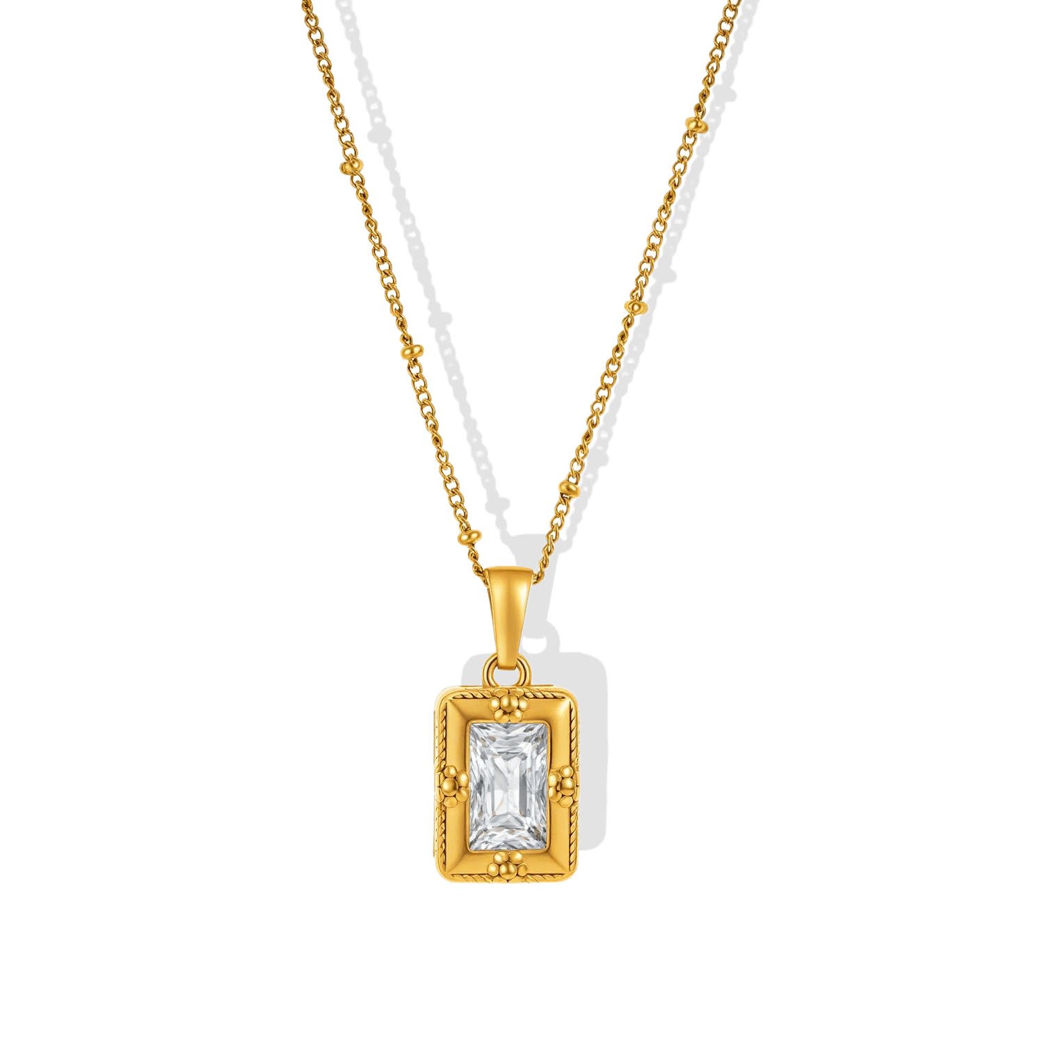 Crystal Reverie Vintage Frame Necklace