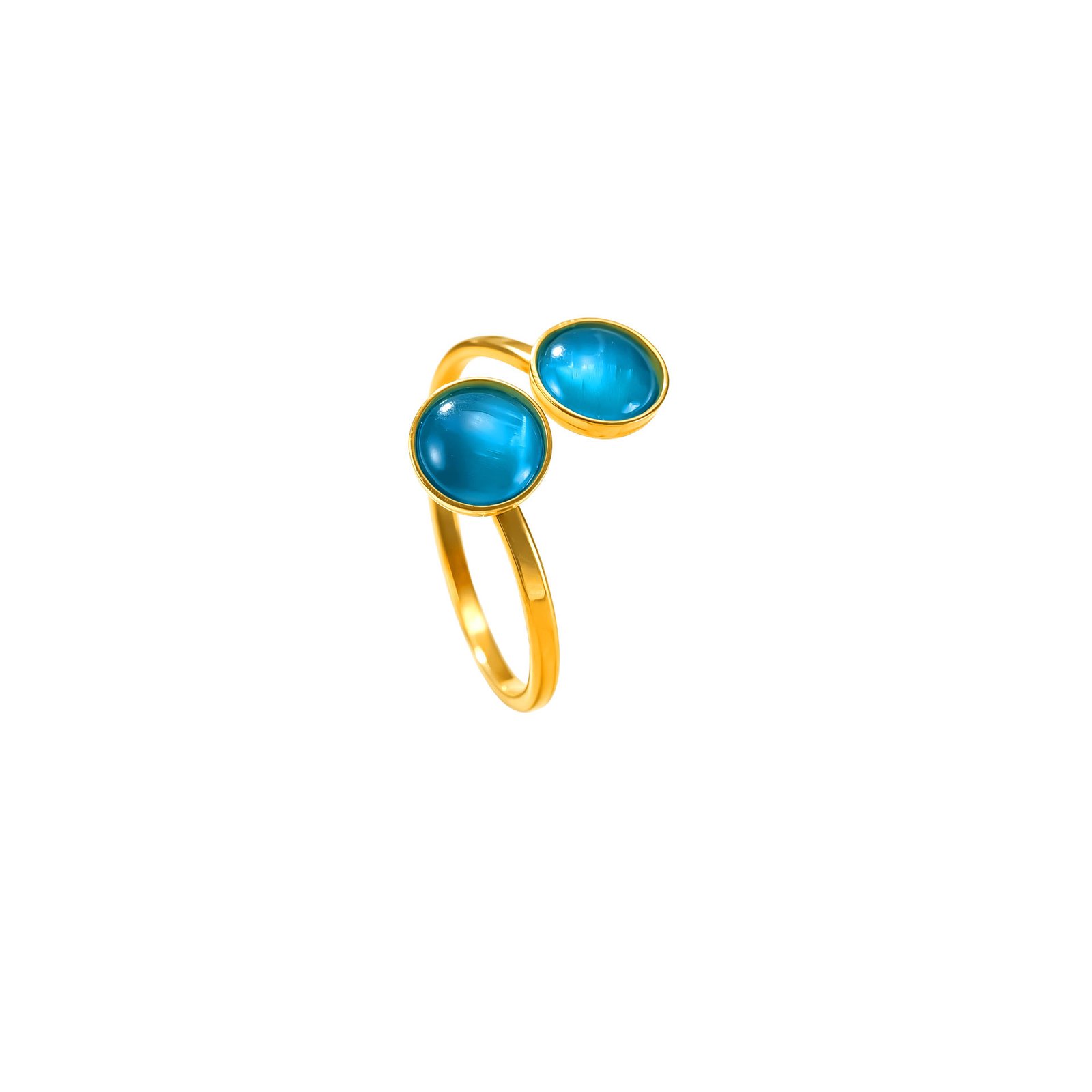 Double Moon Cat Eye Ring