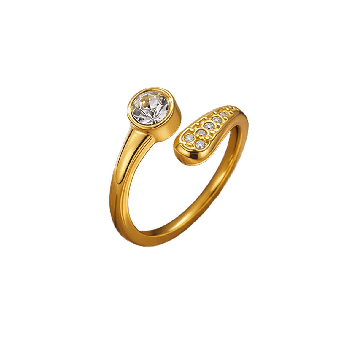 Dual Drop Bypass Zircon Ring