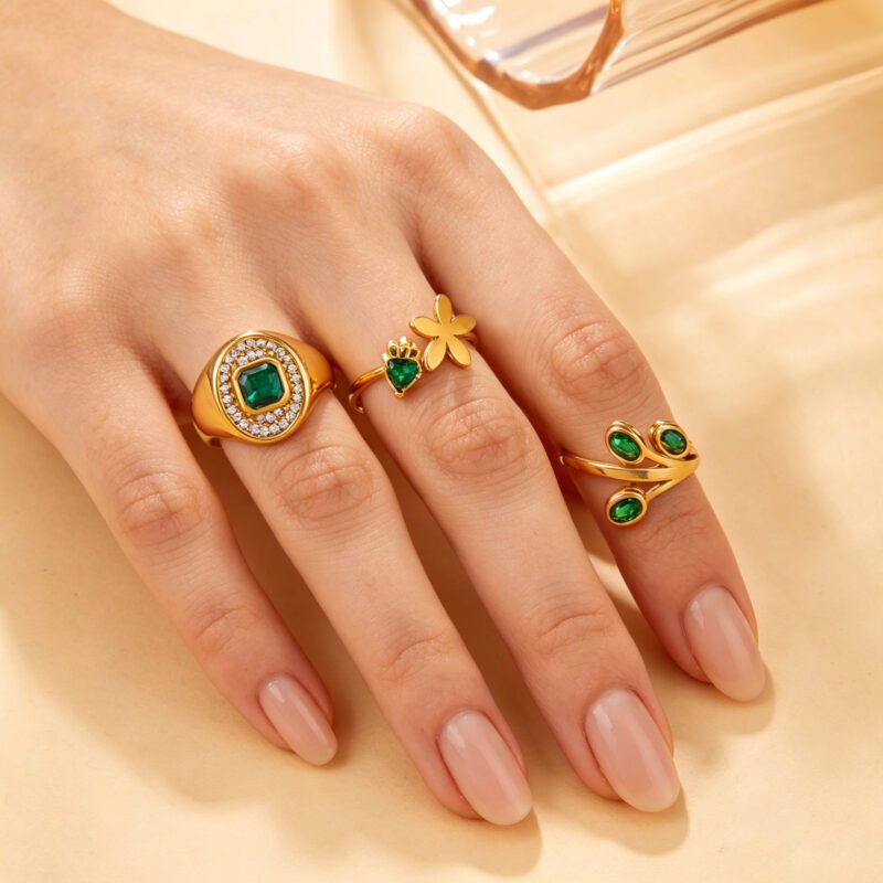 Emerald Vine Branch Ring