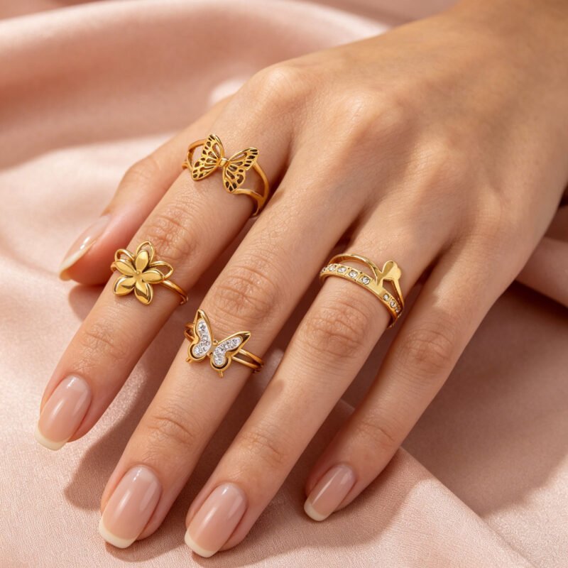 Golden Plumeria Ring