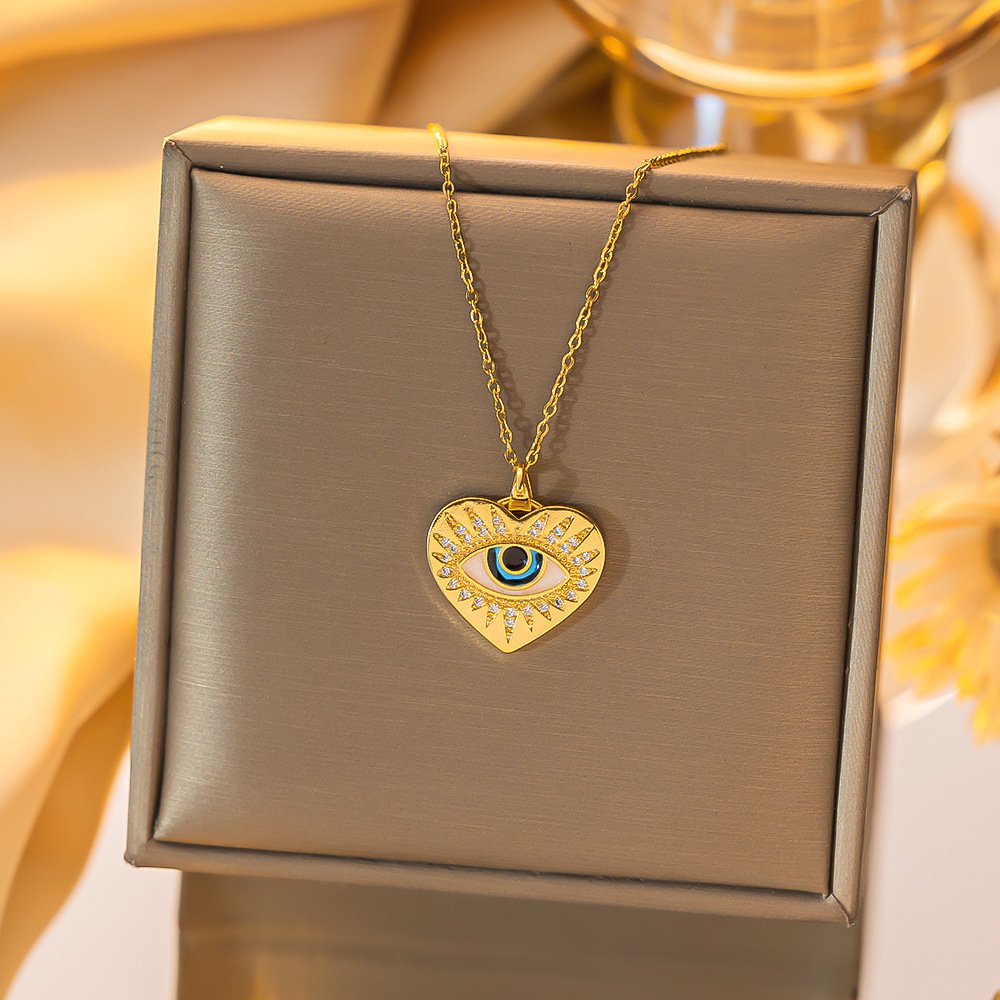 Heart Gaze Evil Eye Necklace - Image 2