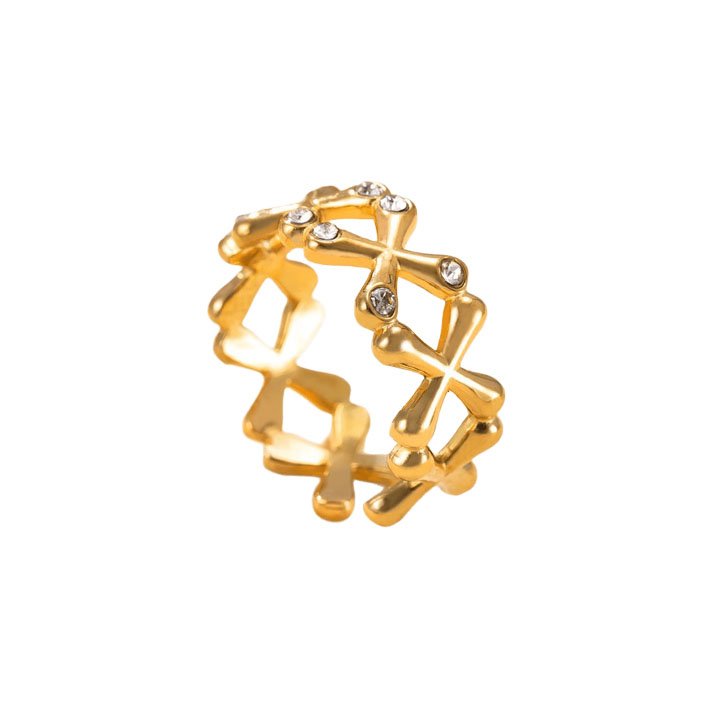 Interlocking Cross Band Ring