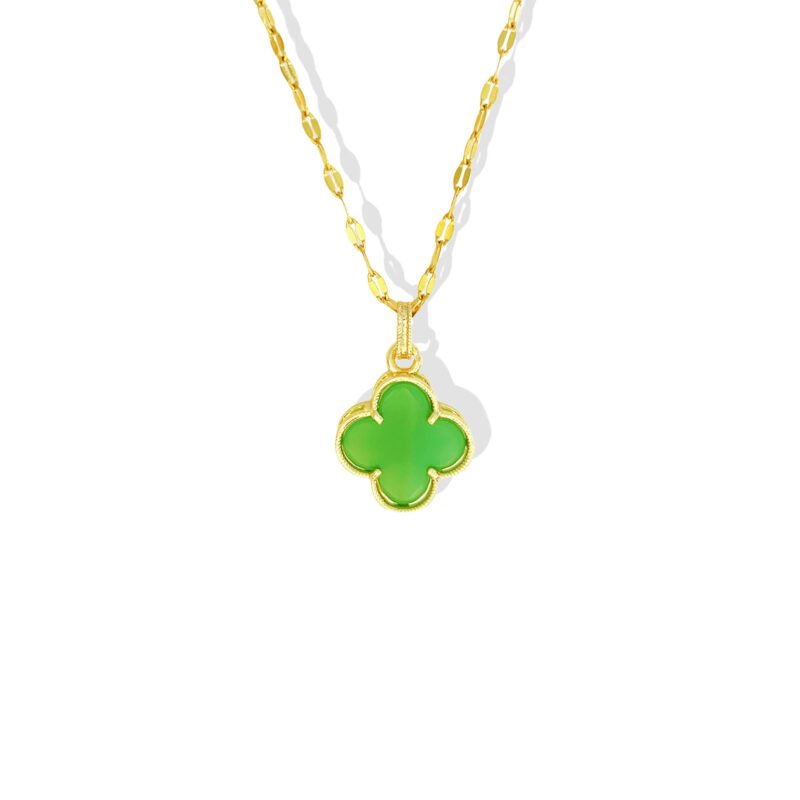 Jade Clover Pendant Necklace