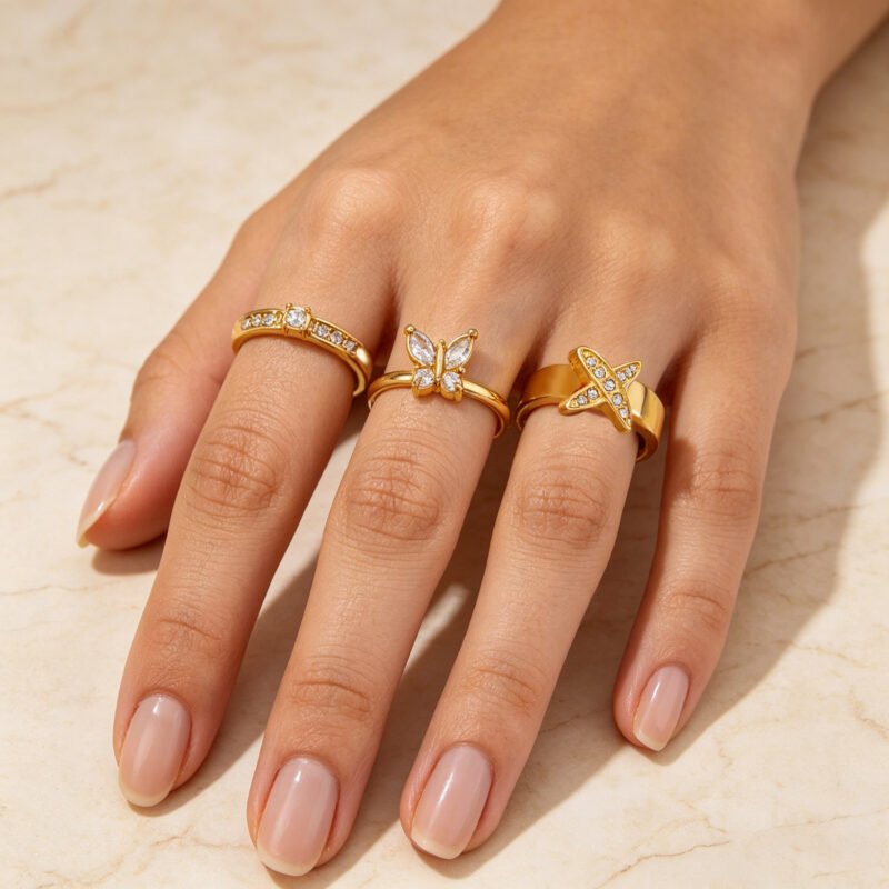 Marquise Crystal Butterfly Ring