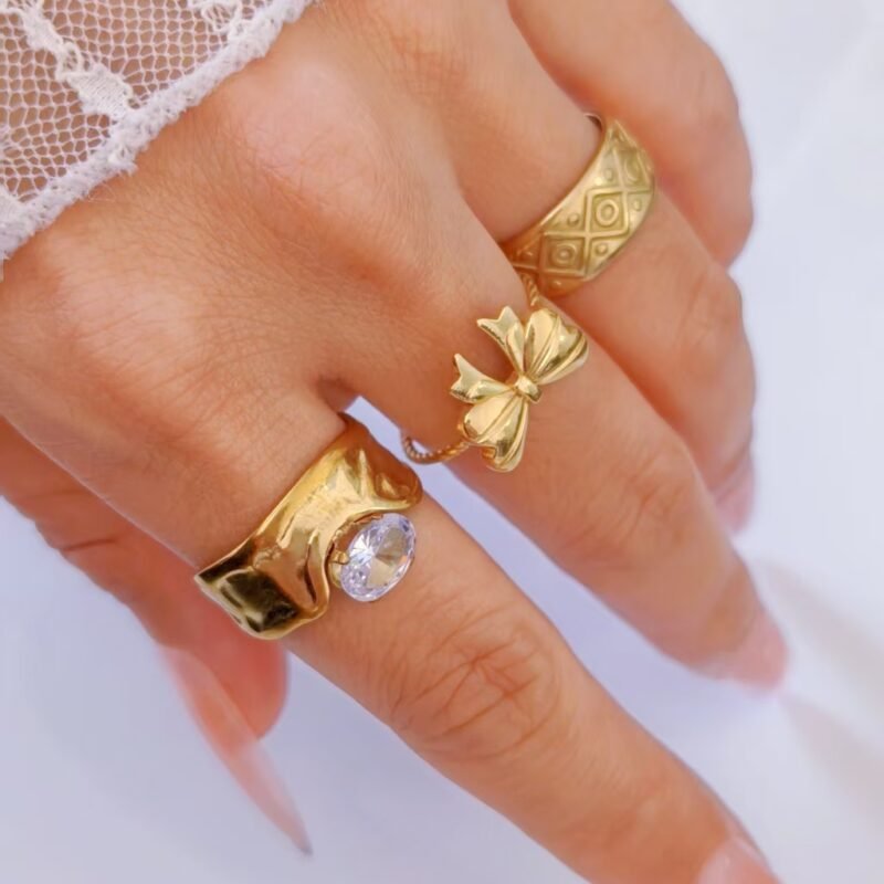 Molten Gold Wide Cuff Ring