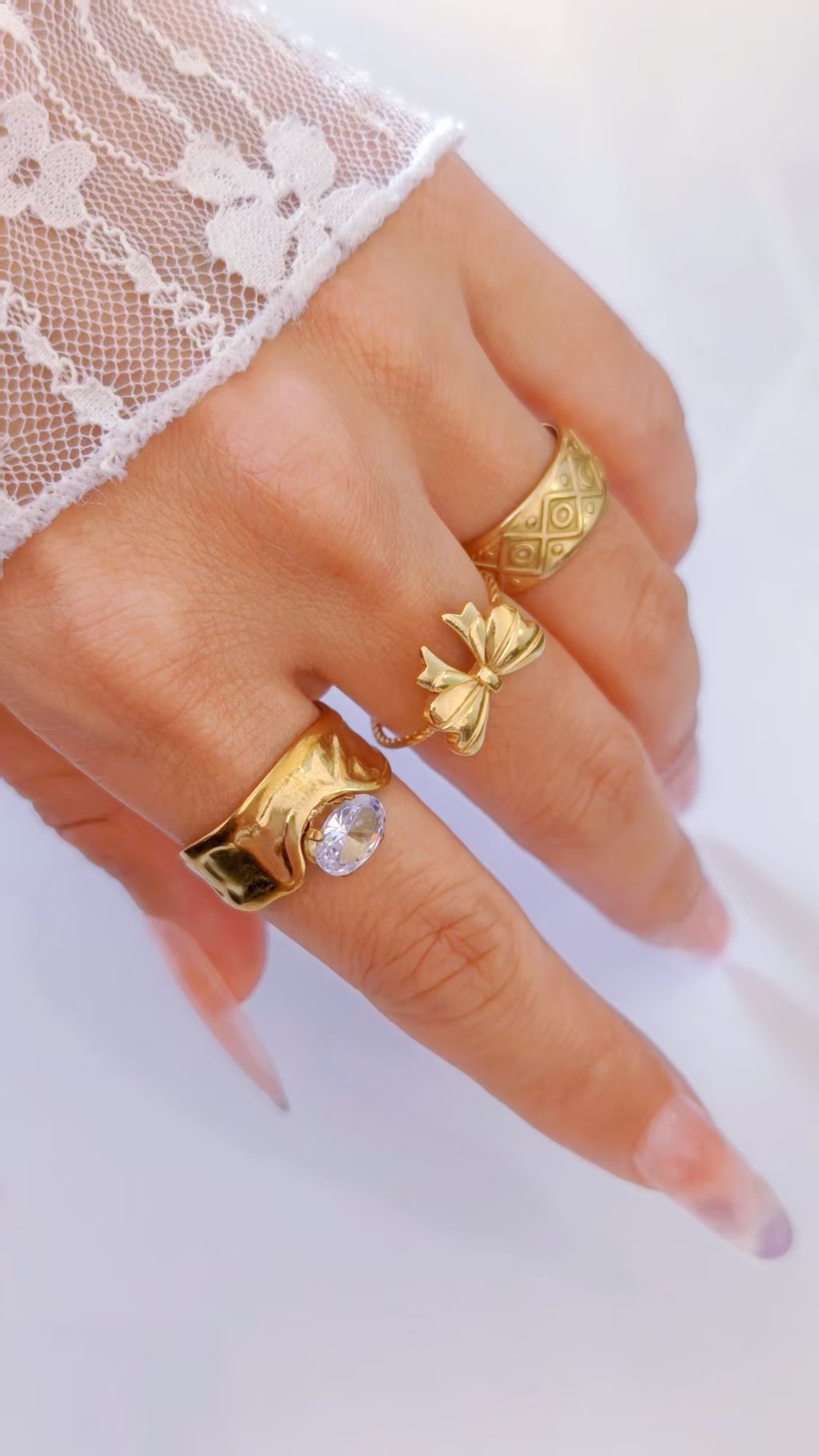 Molten Gold Wide Cuff Ring - Image 2
