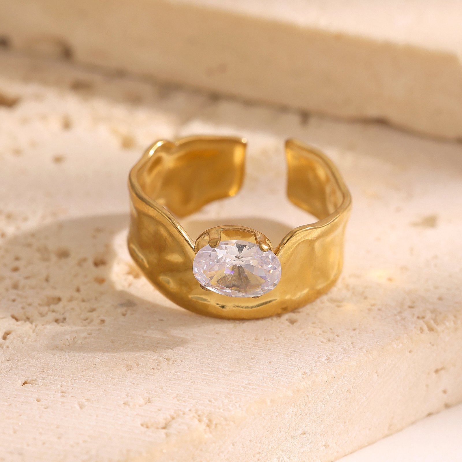 Molten Gold Wide Cuff Ring - Image 5