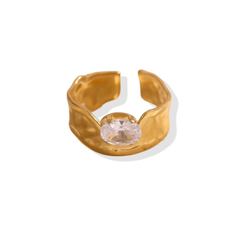 Molten Gold Wide Cuff Ring