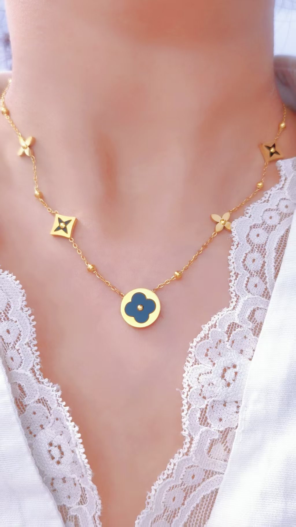 Monogram Trail Clover Necklace - Image 3