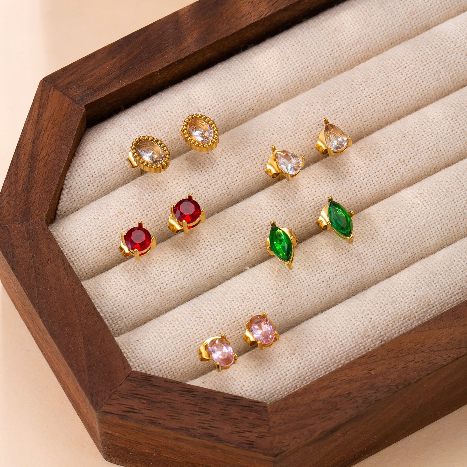 Multi-Shape Gemstone Stud Set - Image 3