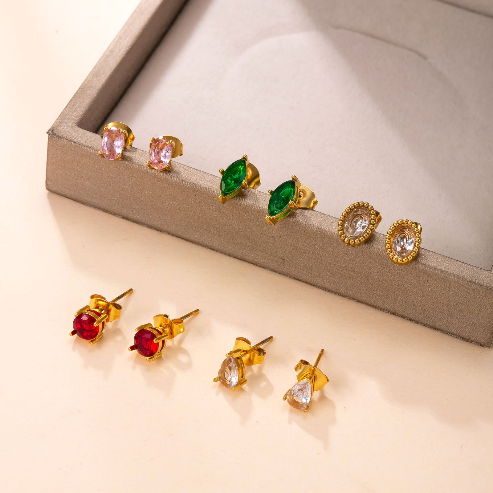 Multi-Shape Gemstone Stud Set - Image 5