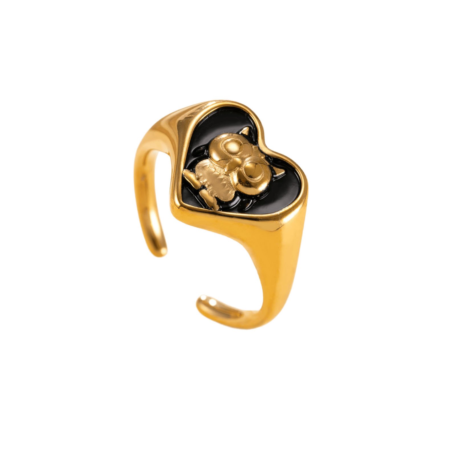 Night Owl Heart Signet Ring