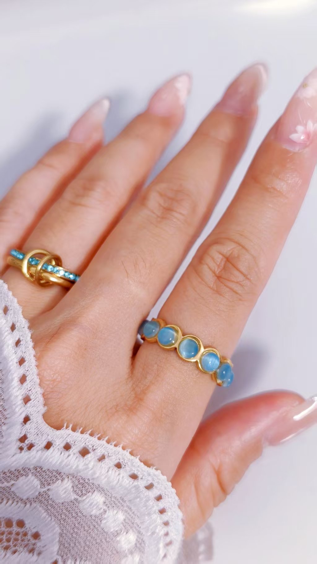 Ocean Pebbles Cat's Eye Ring - Image 2