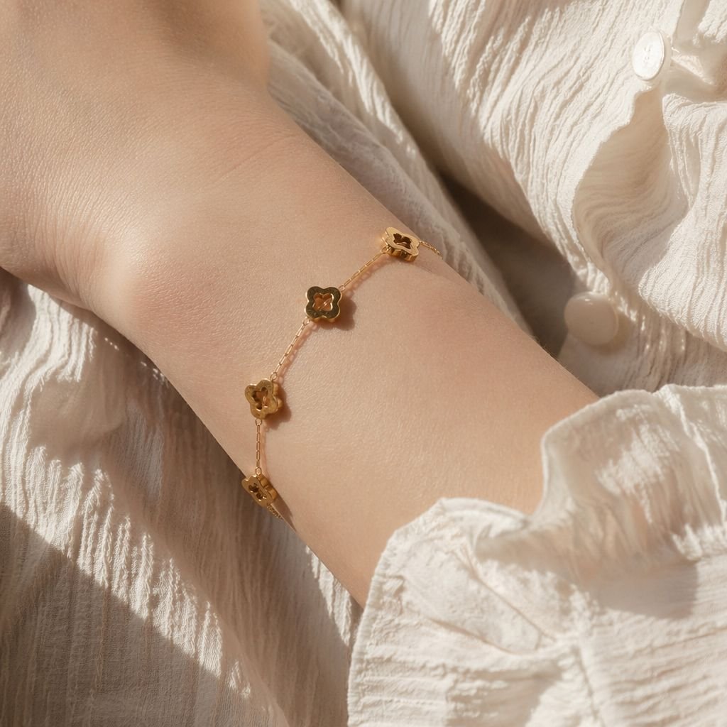 Open Clover Station Bracelet - Image 5