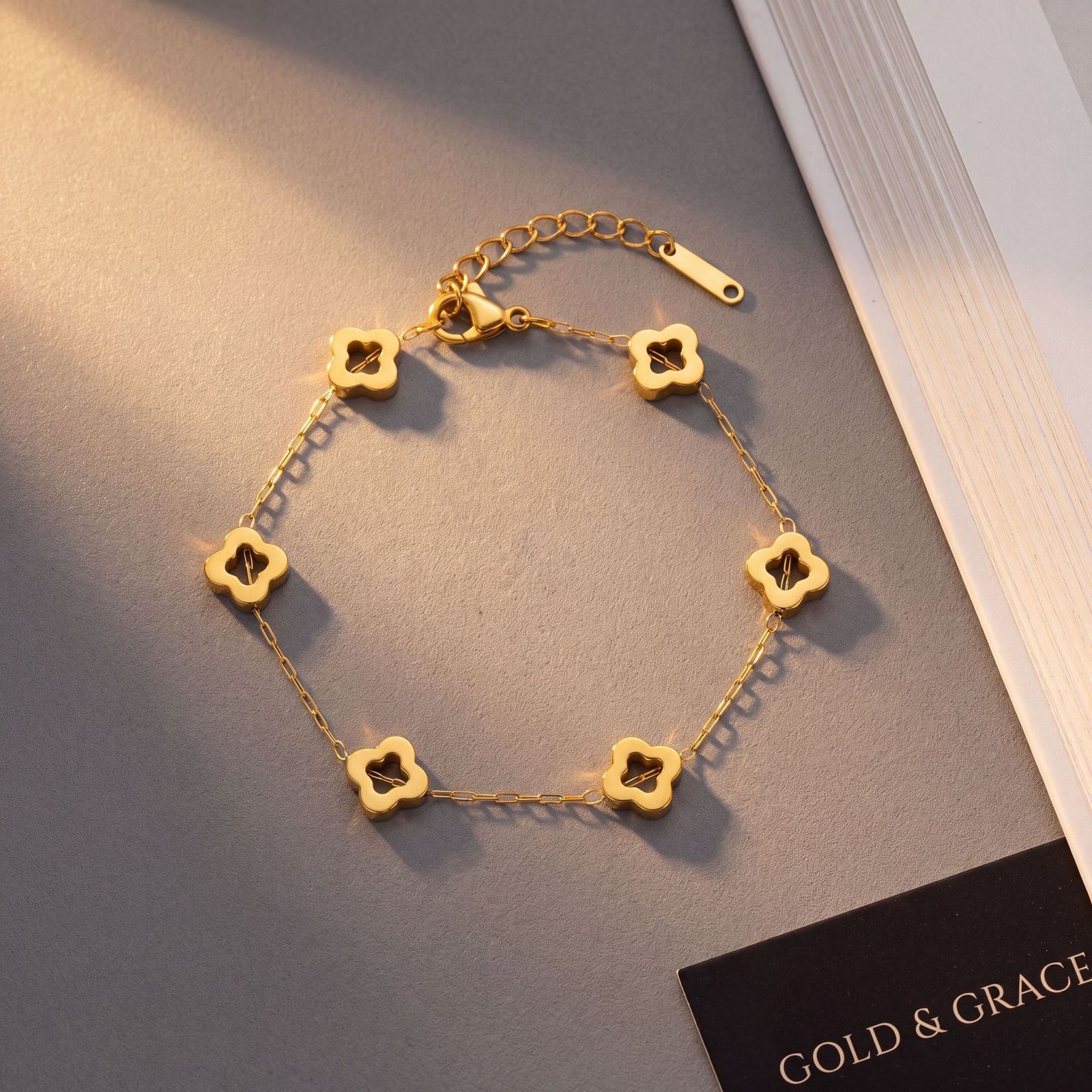 Open Clover Station Bracelet - Image 6