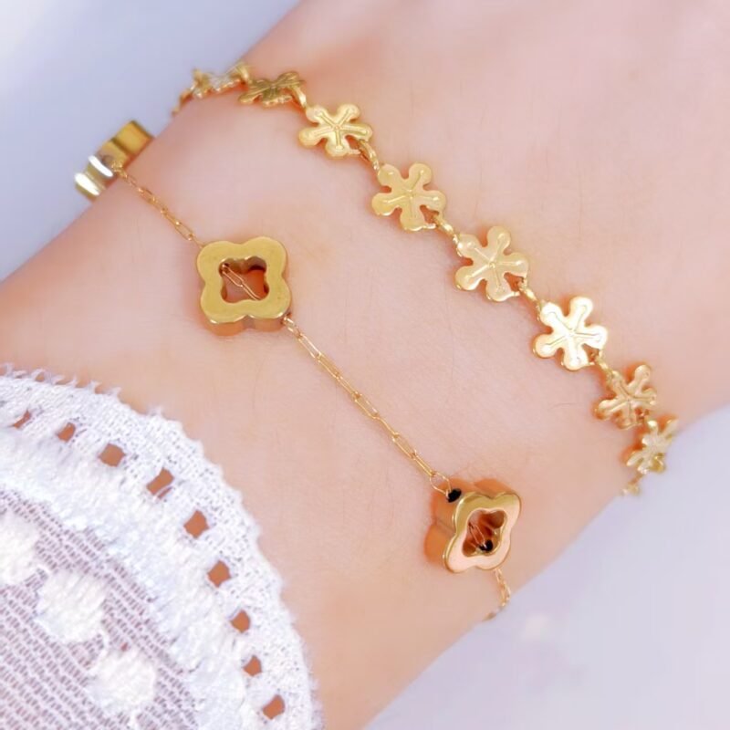 Open Clover Station Bracelet