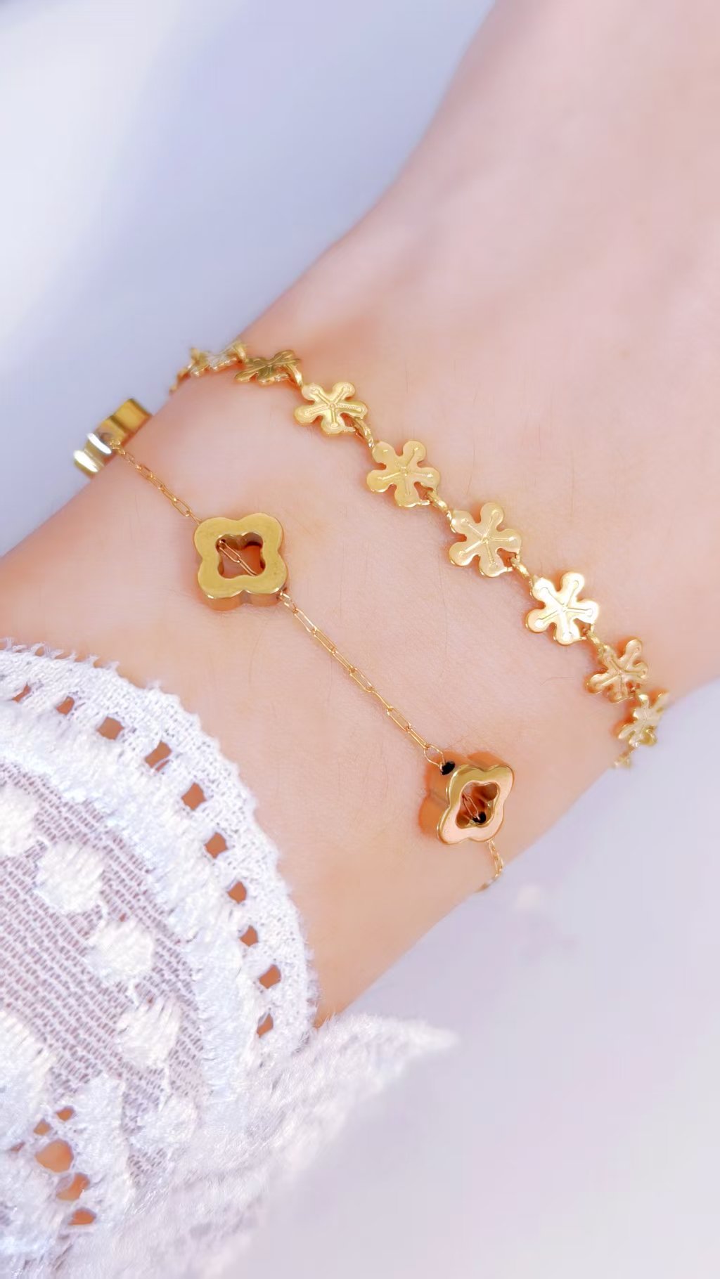 Open Clover Station Bracelet - Image 2