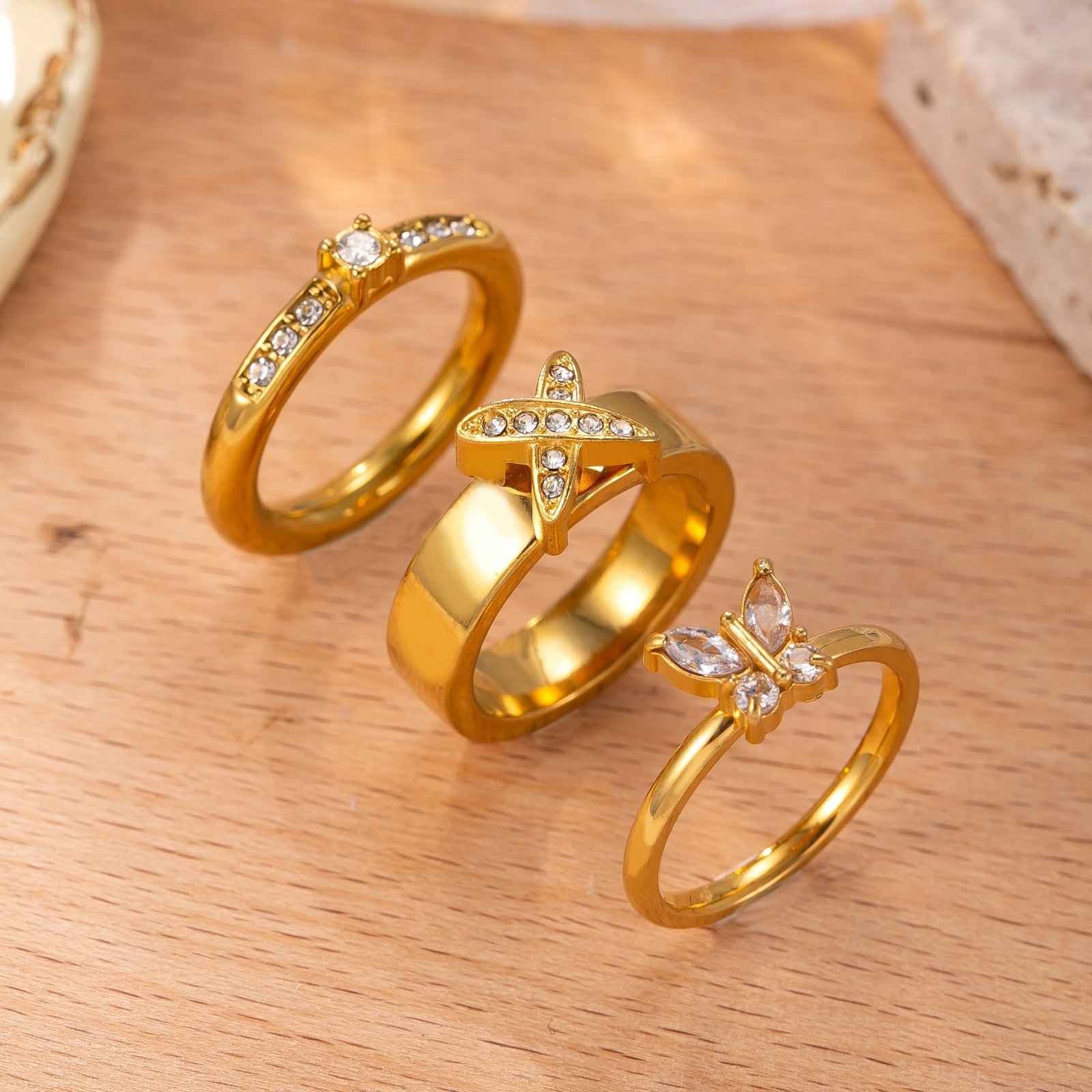 Pavé Cross Couple Rings - Image 8