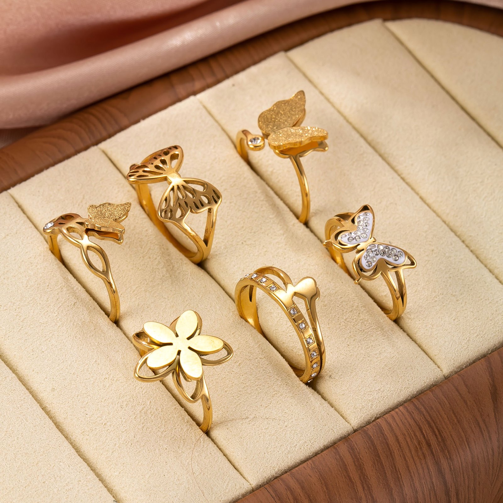 Pavé Crystal Butterfly Ring - Image 5
