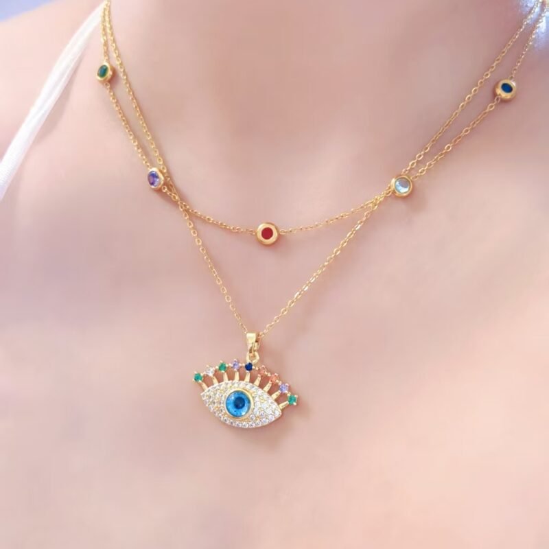 Rainbow Gaze Evil Eye Necklace