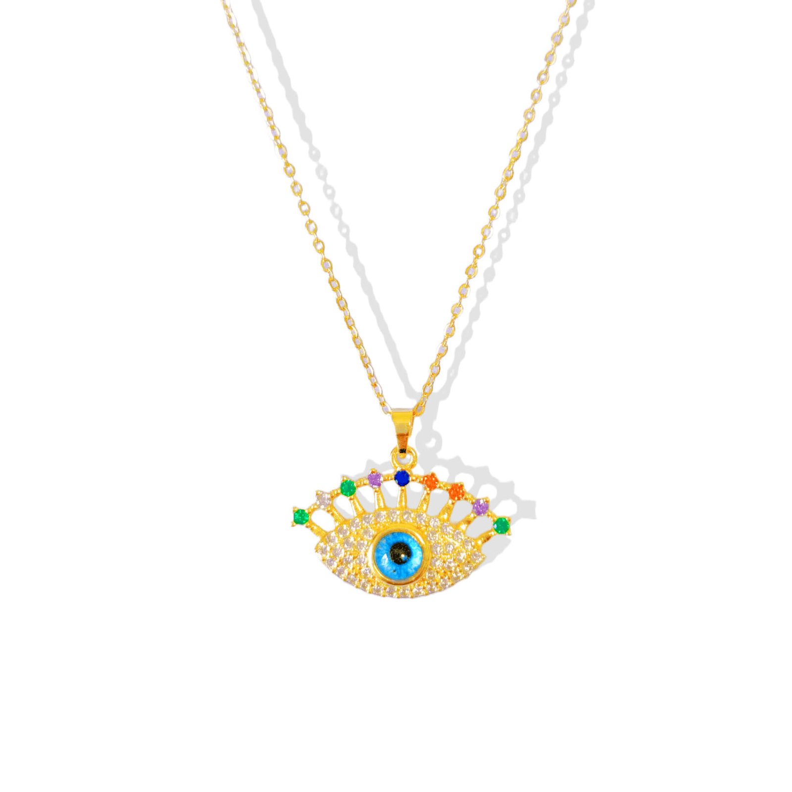 Rainbow Gaze Evil Eye Necklace