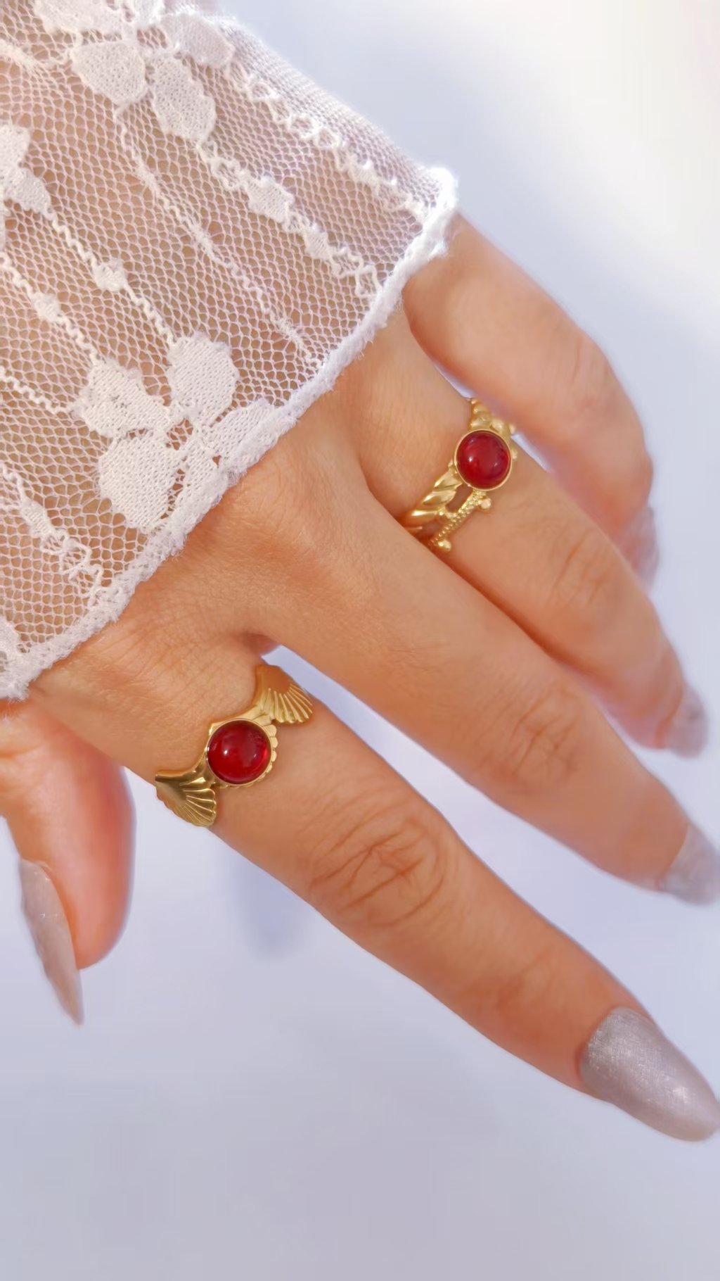 Ribbed Shell Ring - Image 2