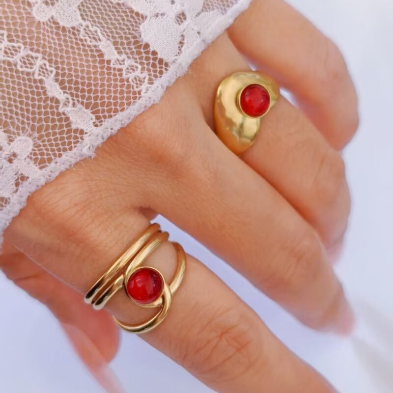 Ribbon Wrap Natural Stone Ring