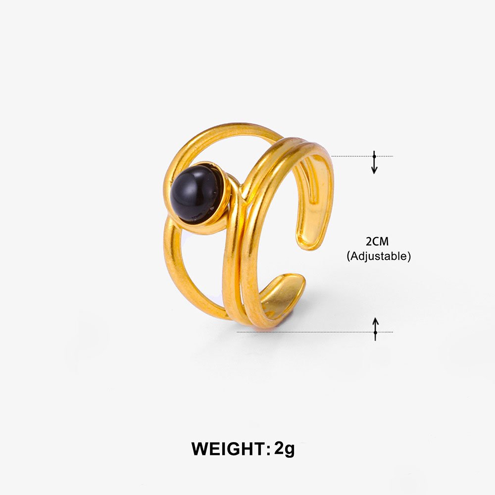 Ribbon Wrap Natural Stone Ring - Image 4