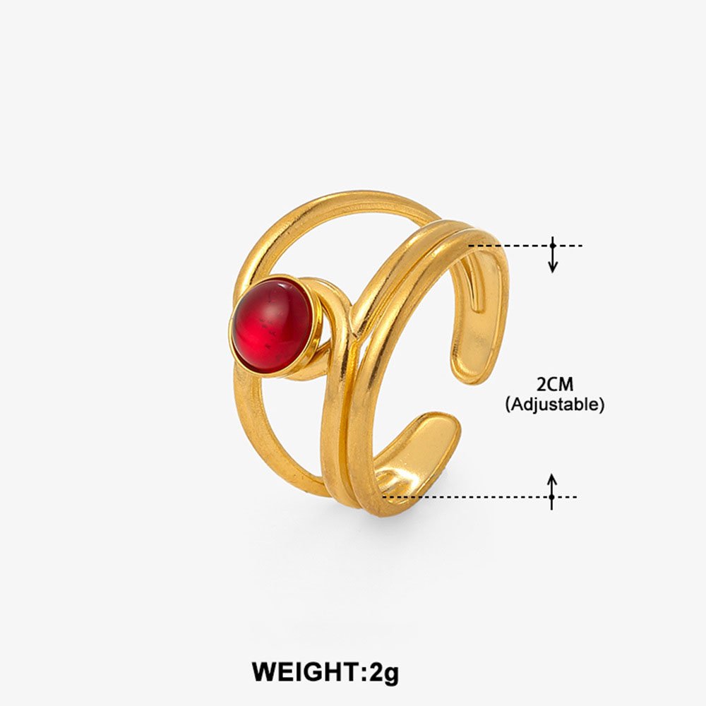 Ribbon Wrap Natural Stone Ring - Image 6