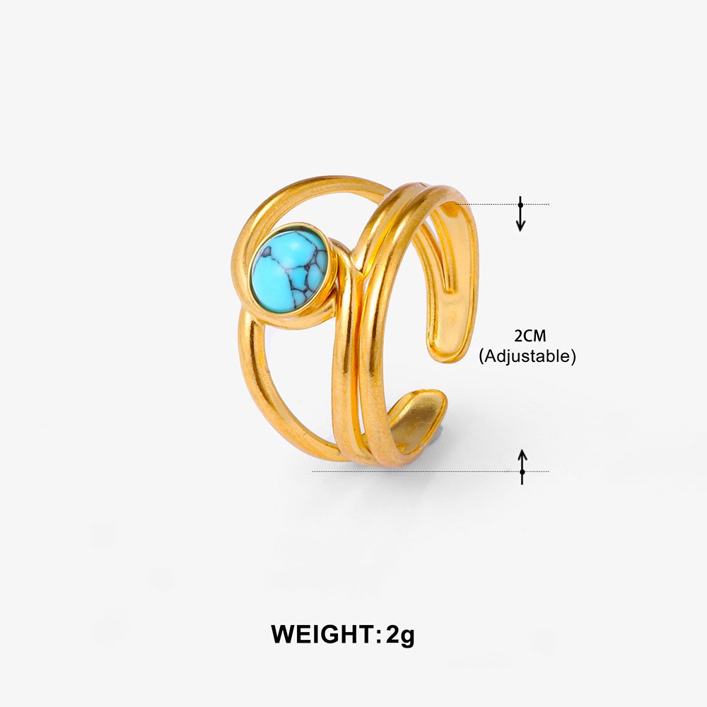 Ribbon Wrap Natural Stone Ring - Image 5