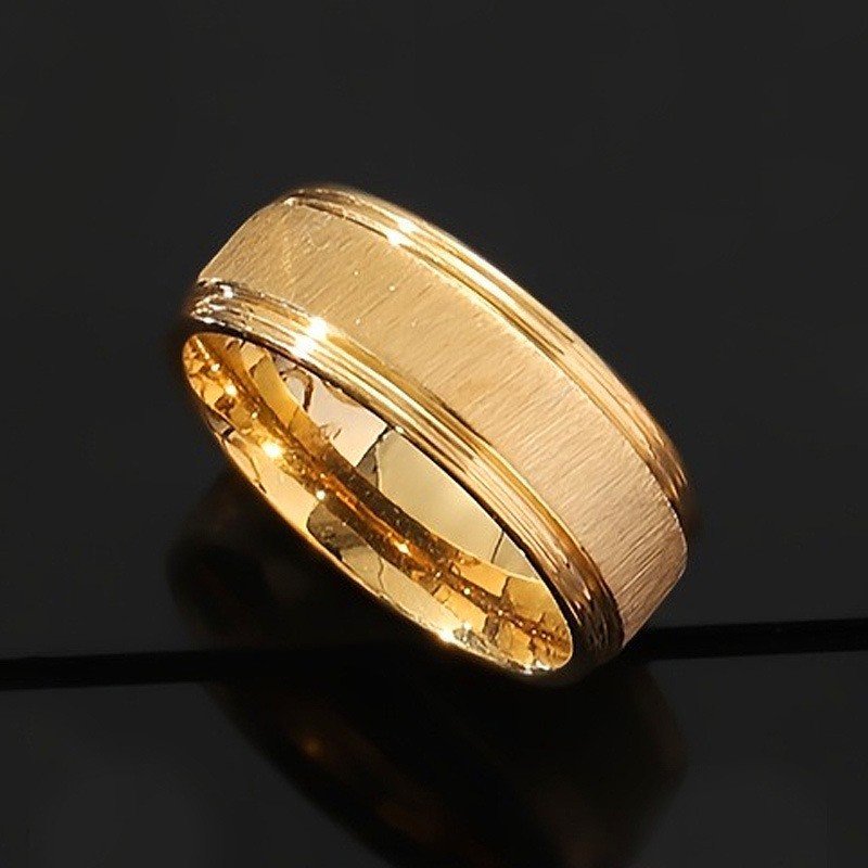 Sleek Groove Gold Ring - Image 2