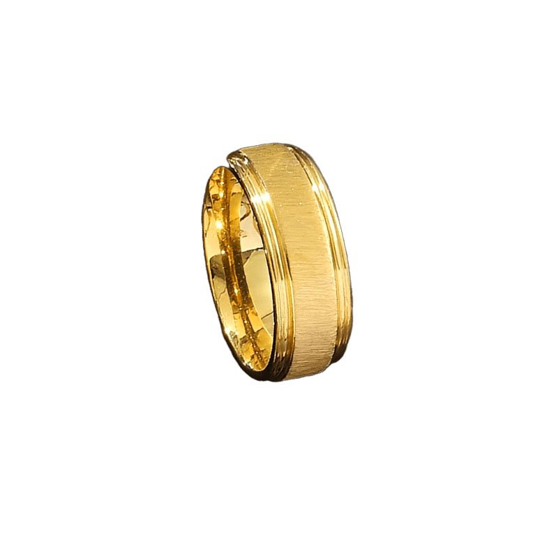 Sleek Groove Gold Ring