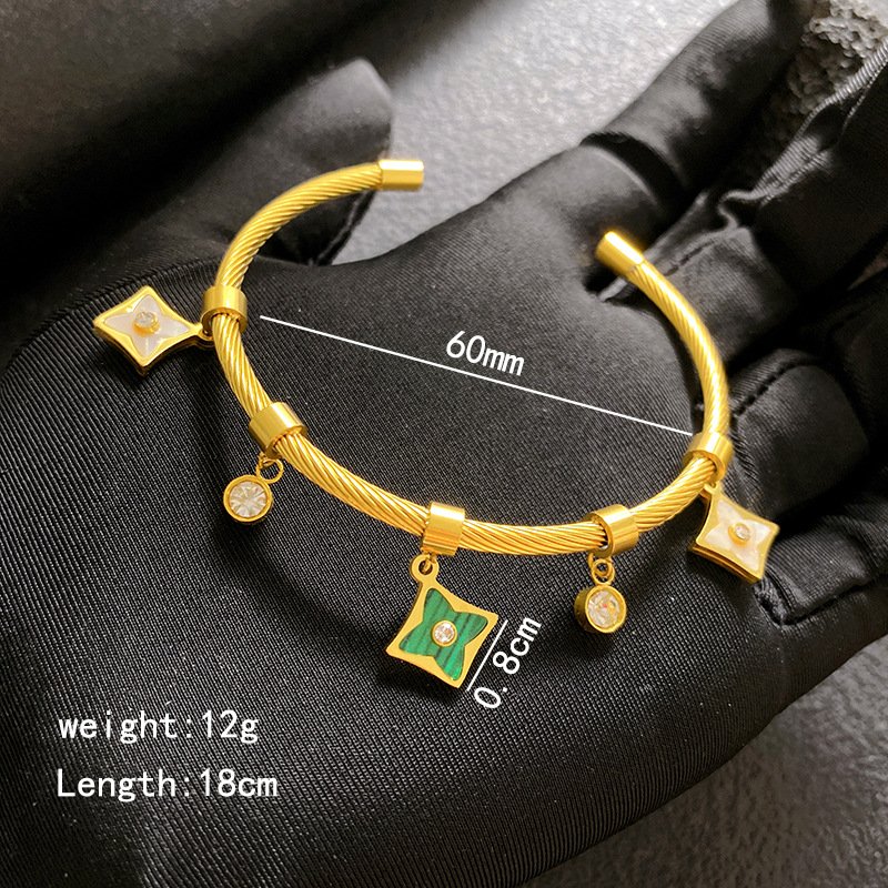 Star Charm Twisted Cable Cuff - Image 6
