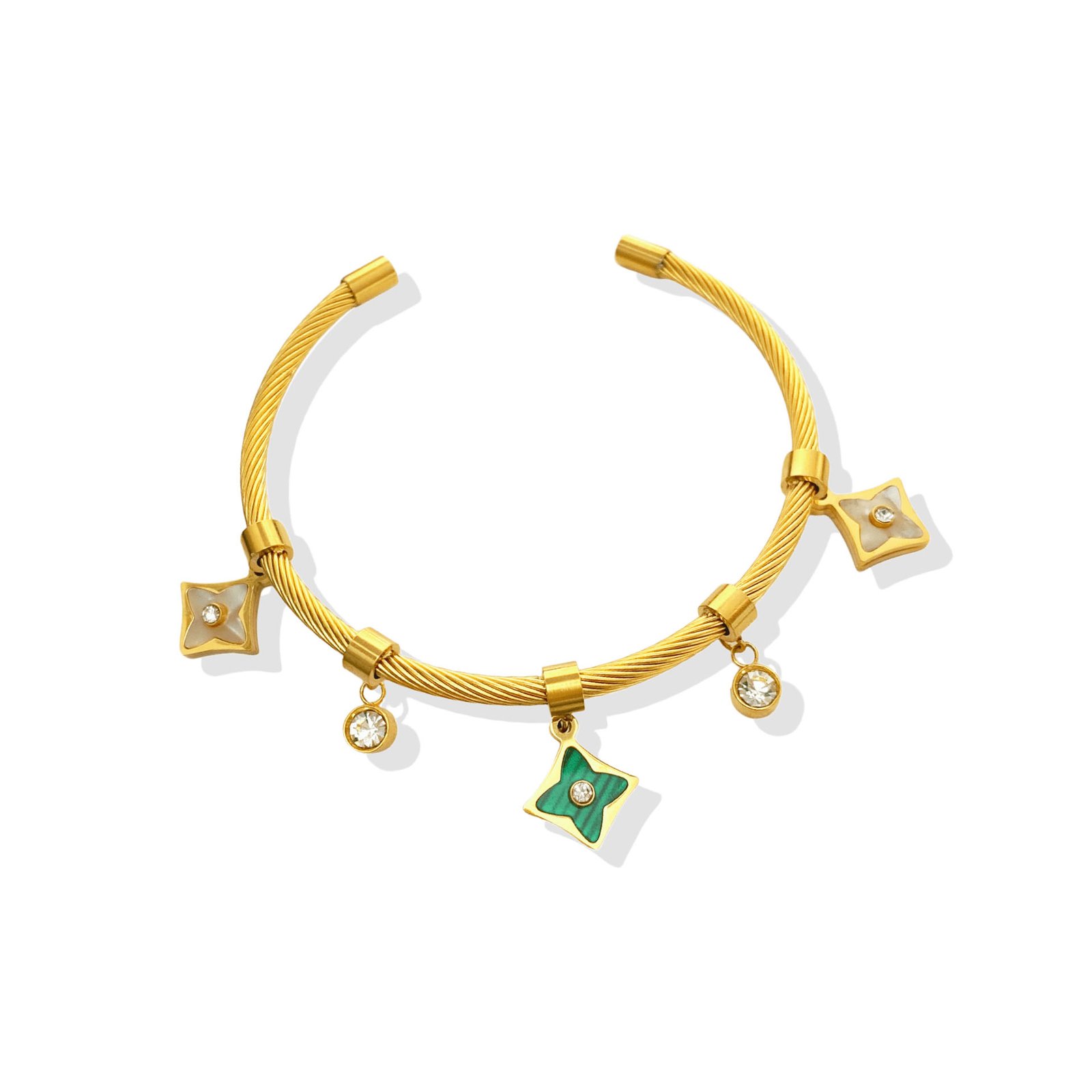 Star Charm Twisted Cable Cuff