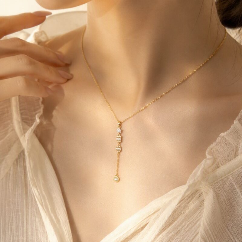 Stardust Trail Y-Drop Necklace