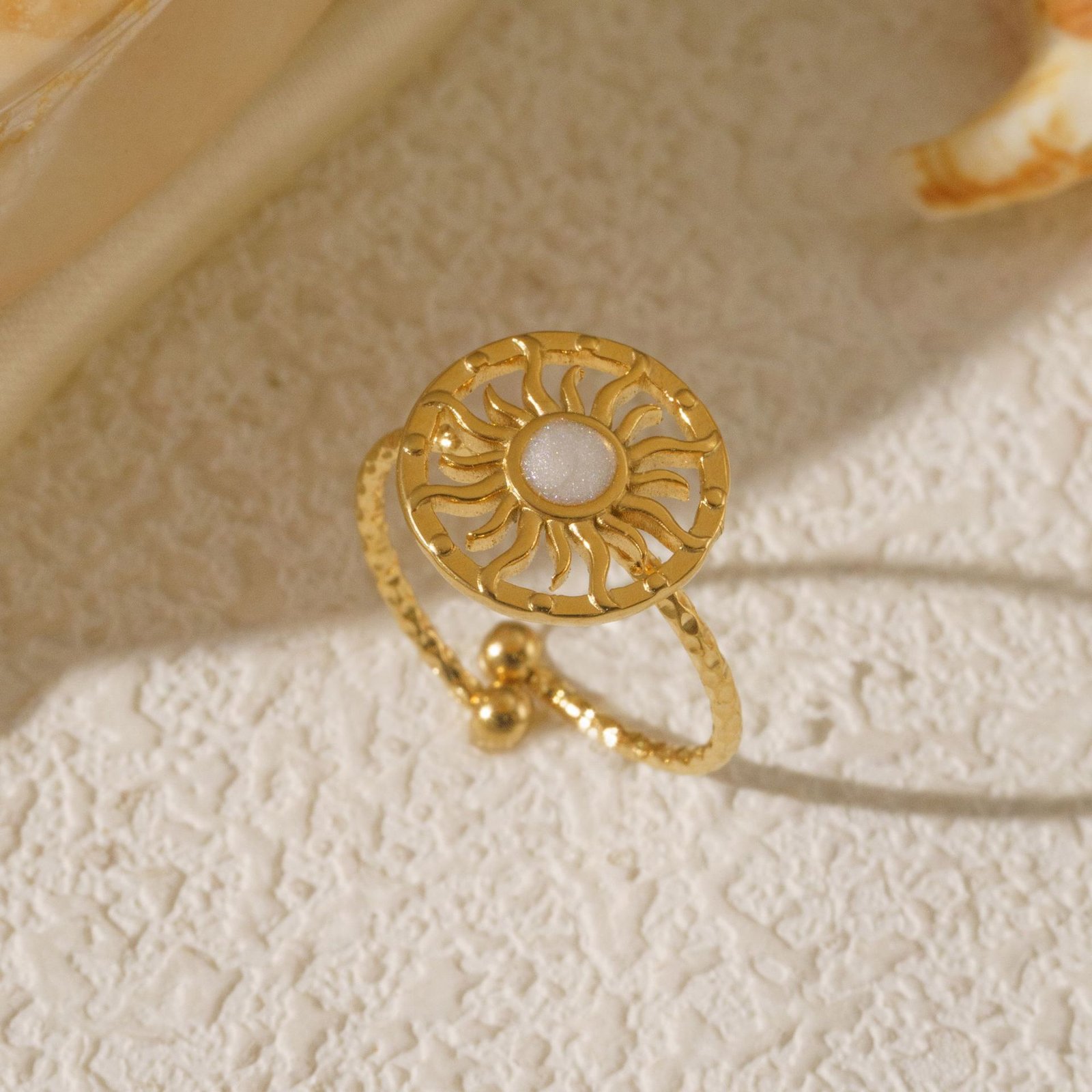 Sun Medallion Enamel Ring - Image 3