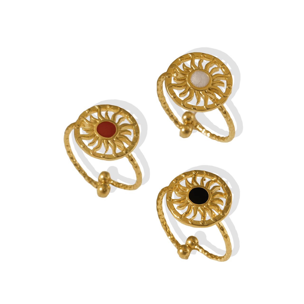 Sun Medallion Enamel Ring