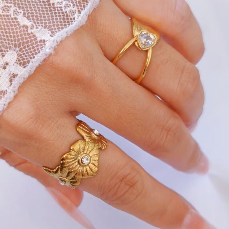 Sunburst Daisy Wide Band Ring