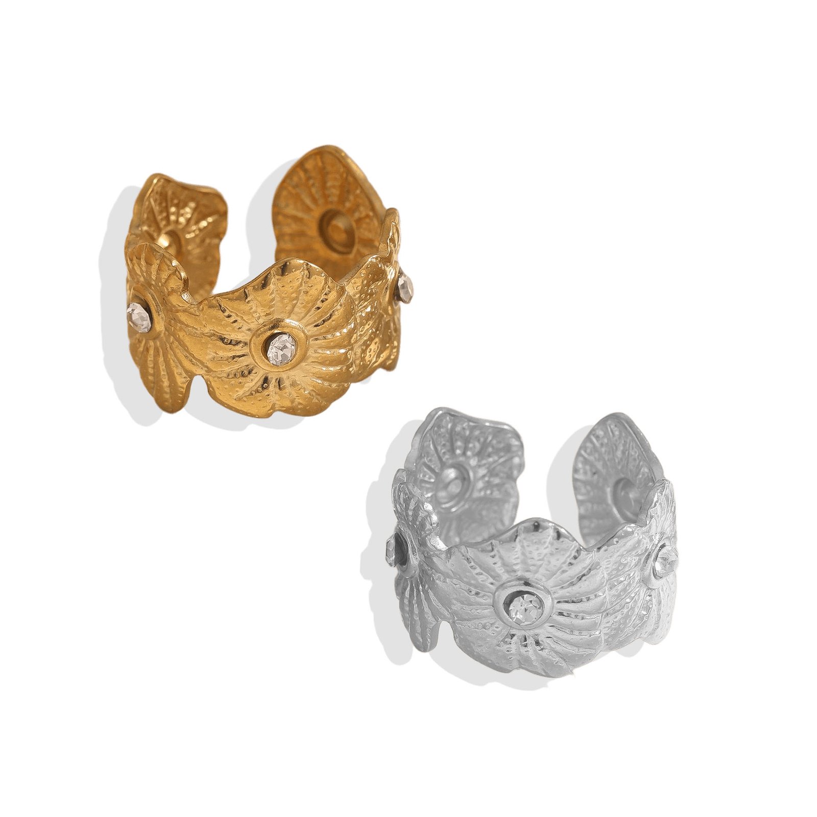 Sunburst Daisy Wide Band Ring