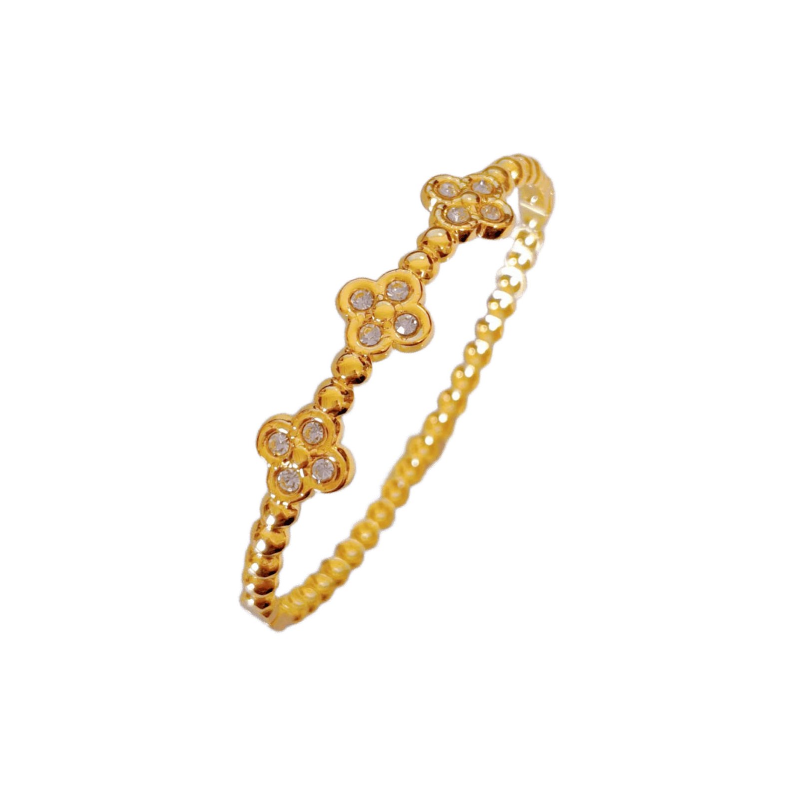 Triple Clover Beaded Bangle - Image 4