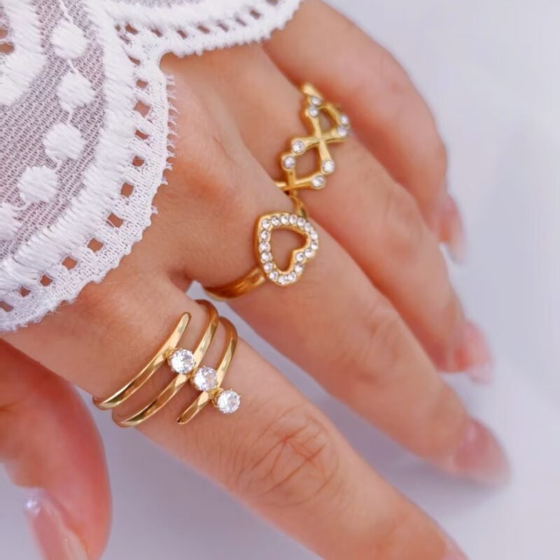 Triple Coil Zircon Ring
