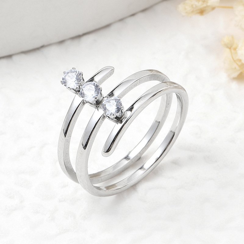 Triple Coil Zircon Ring - Image 6