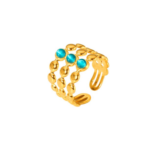Triple Row Cat Eye Ring