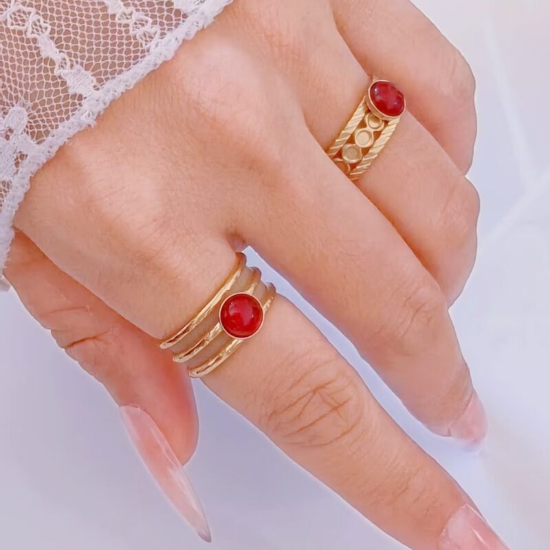 Triple Trace Line Ring