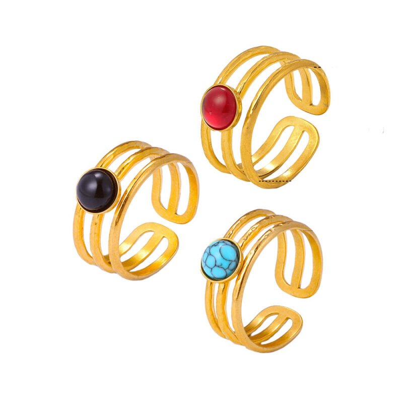 Triple Trace Line Ring